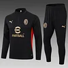 2024/2025 AC Milan Half-Pull Training Suit Black Soccer Jersey 1:1 Thai Quality