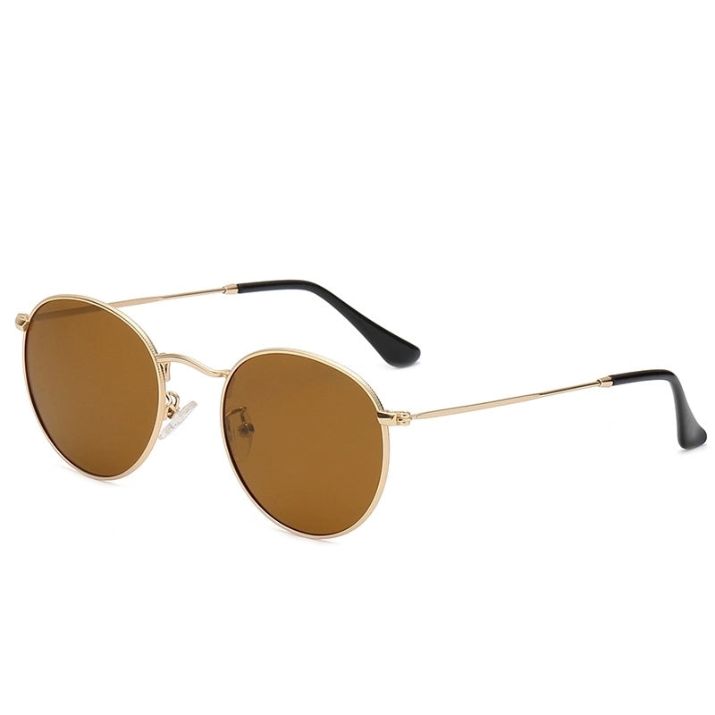 Retro Solid Color Tac Round Frame Full Frame Women’s Sunglasses