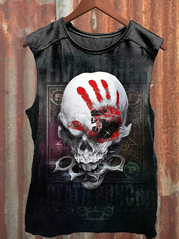 Men's Vintage Skull Print Shirt