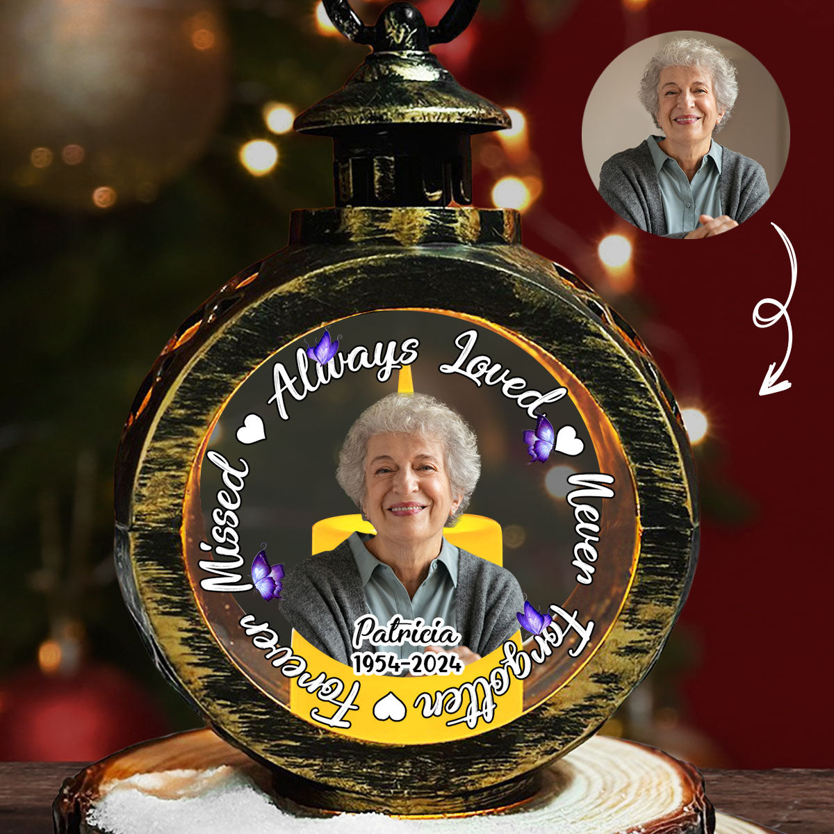 Loveyoufancy Forever Missed - Personalized Custom Christmas Lantern