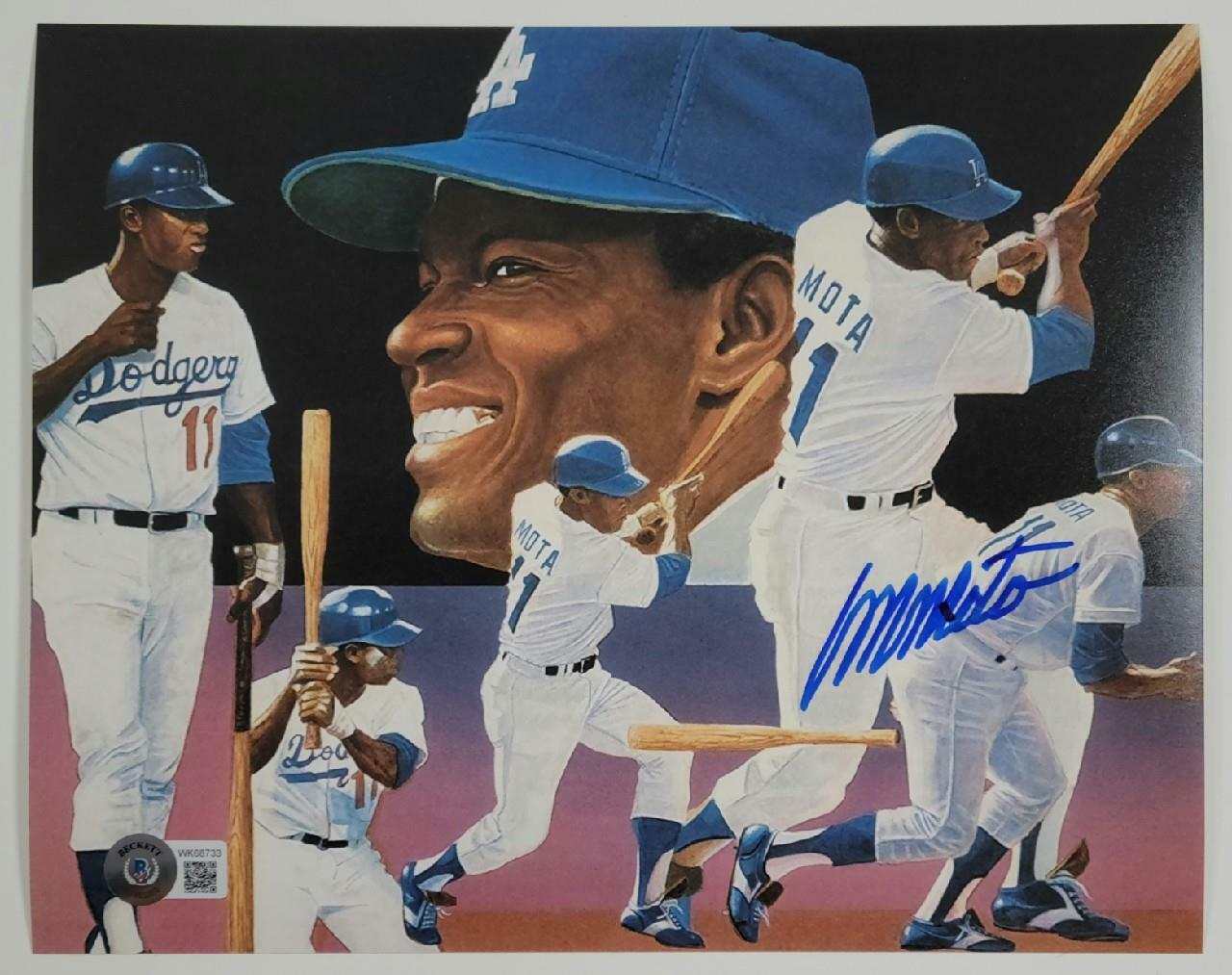 Manny Mota signed 8x10 Photo Poster painting #1 LA Dodgers Autograph ~ Beckett BAS COA