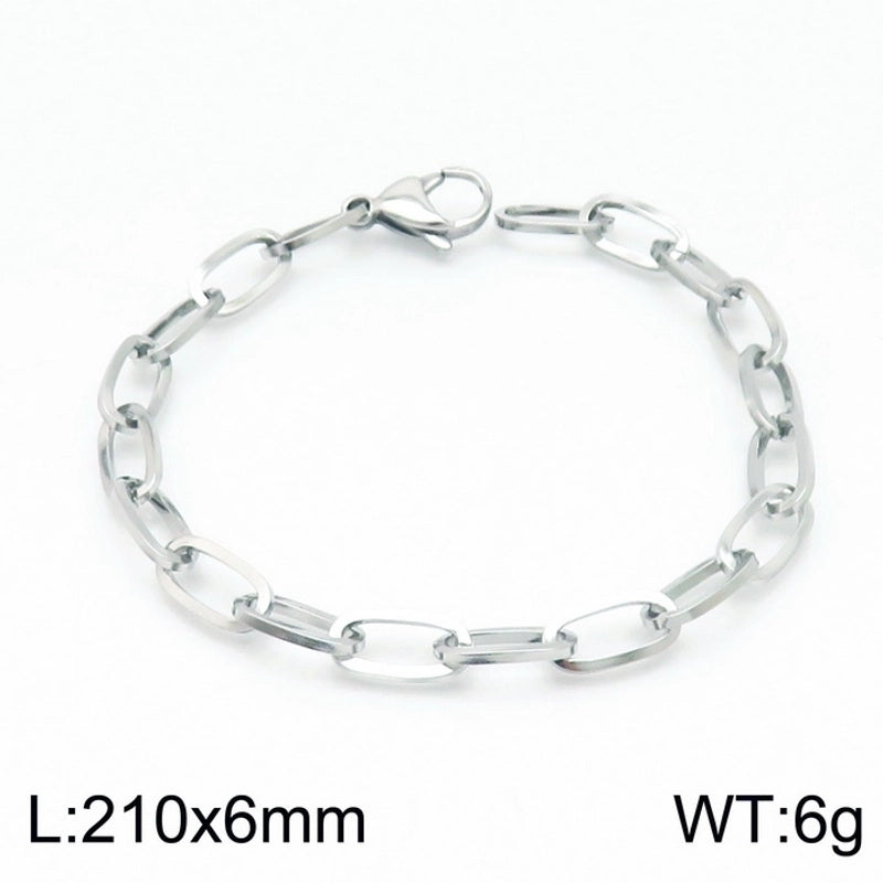 Stainless Steel 18K Gold Plated Basic Minimalist Solid Color Bracelets