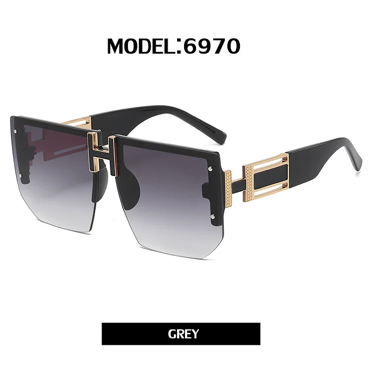Sunglasses Women's UV Protection Large Frame Sunglasses Men's Fashion Diamond Rimmed Rimless Glasses Sunglasses