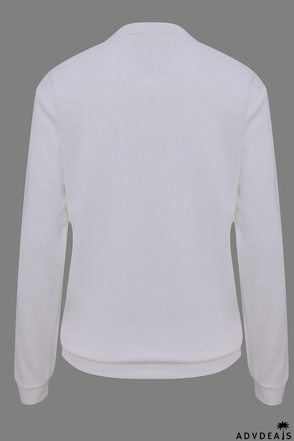 Blue Fashion Street Print Letter O Neck Tops