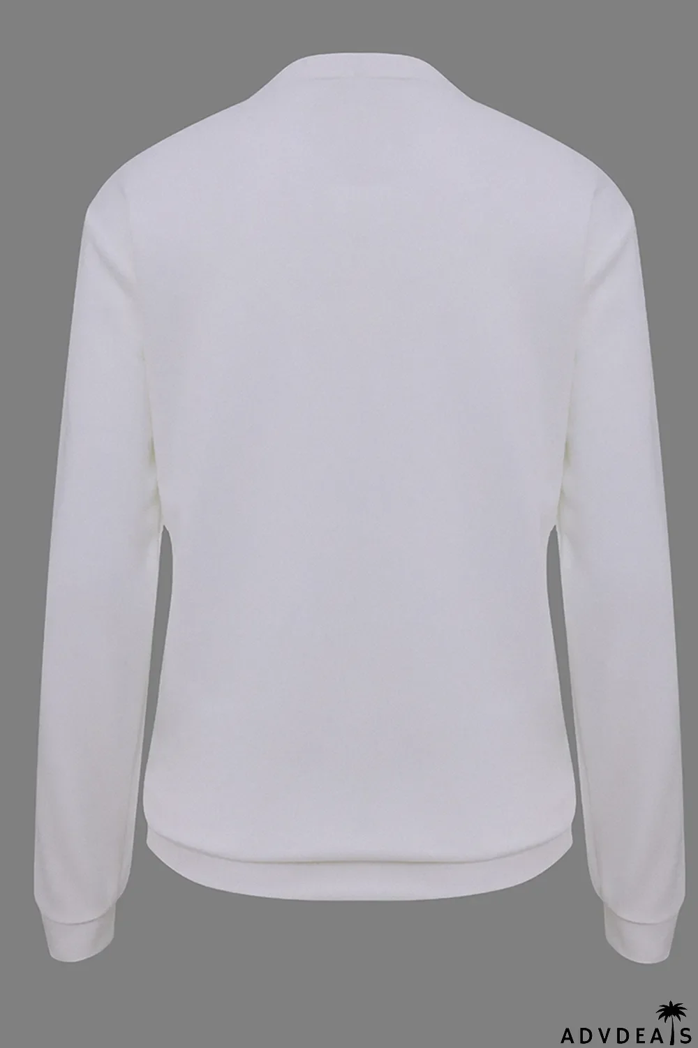 Blue Fashion Street Print Letter O Neck Tops