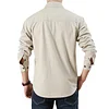 Men's Vintage Outdoor Workwear Pocket Long Sleeve Lapel Utility Shirt by Inlyline