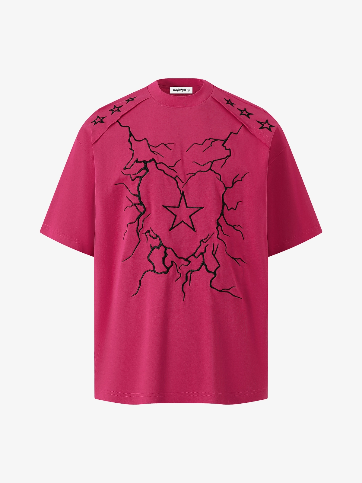 Rose Red Act Chic Lightning Heart Star Print Tee Front