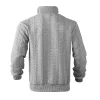 Men's Casual Jacquard Stand Collar Half Zip Wool Sweatshirt by Inlyline