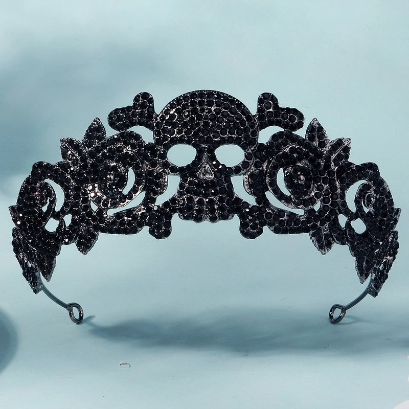Halloween Glam Exaggerated Women’s Spider Bat Skull Alloy Inlay Rhinestones Crown