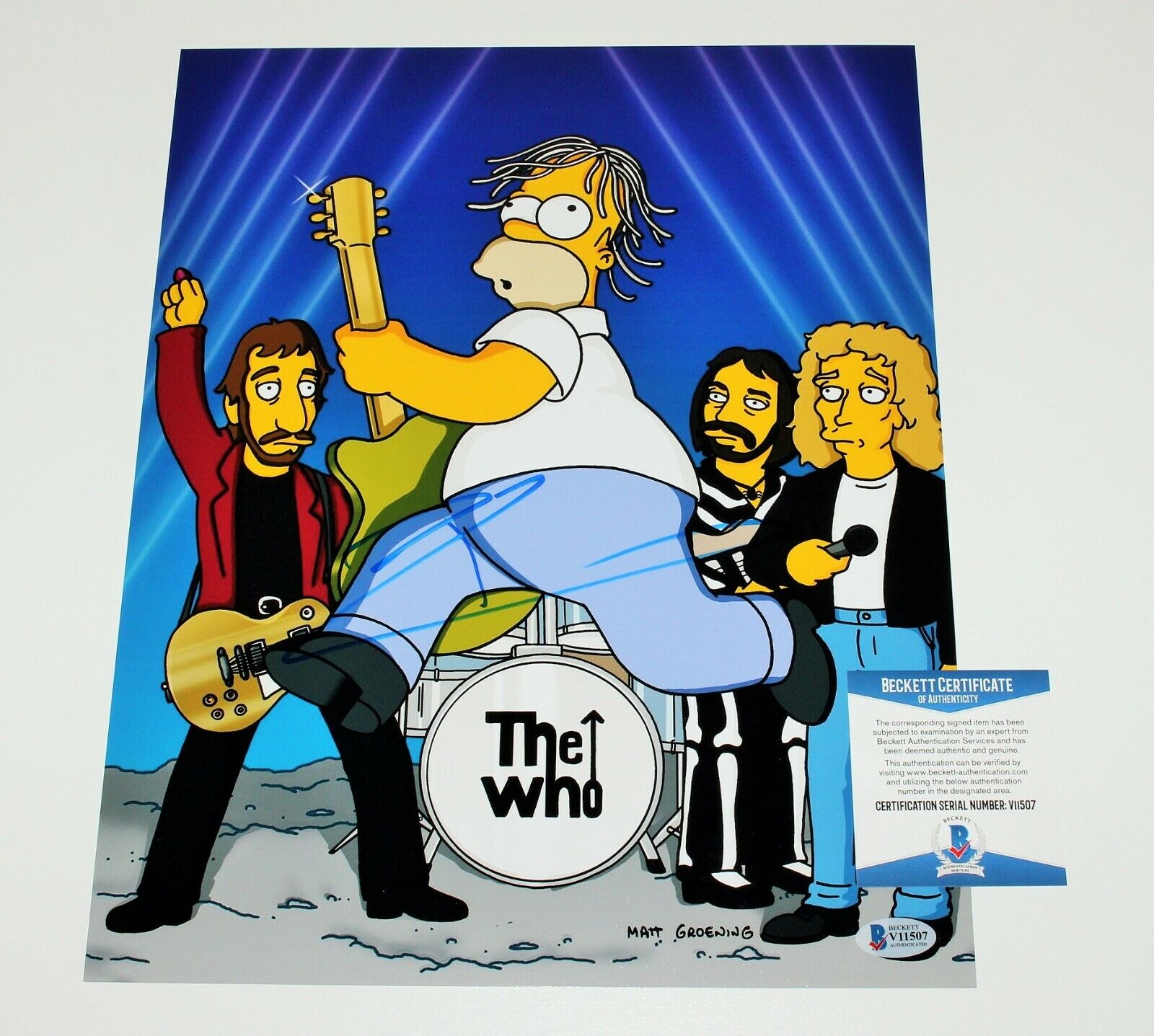 PETE TOWNSHEND THE WHO SIGNED 11x14 Photo Poster painting 4 GUITAR ICON BECKETT COA THE SIMPSONS