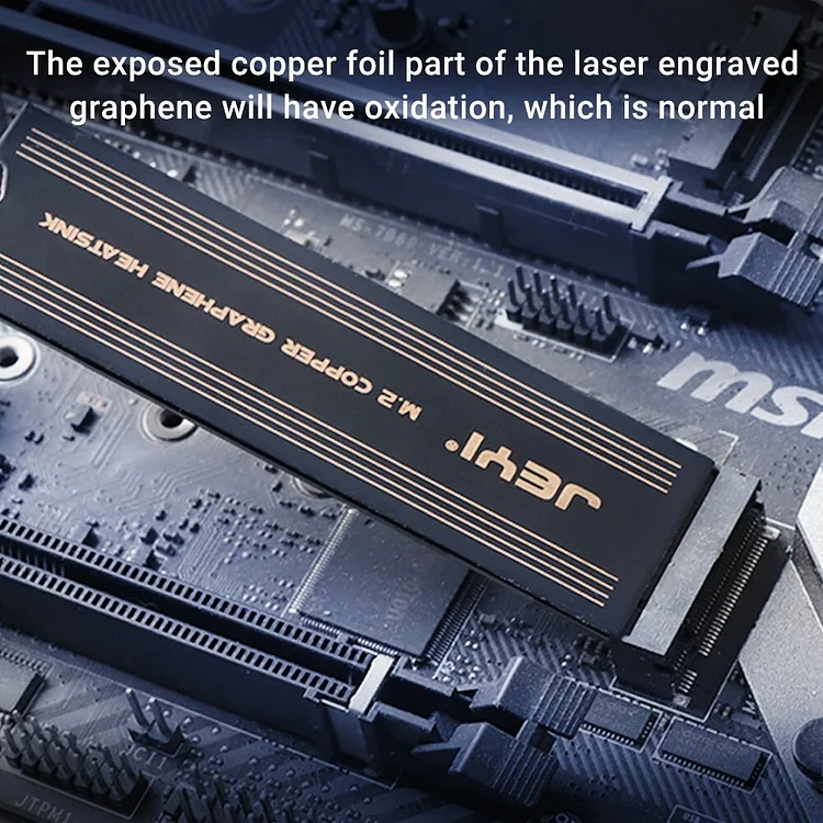 JEYI Graphene M.2 SSD Heat Sink, Dual-Layer Graphene and Copper JEYI Graphene M.2 SSD Heat Sink, Dual-Layer Graphene and Copper