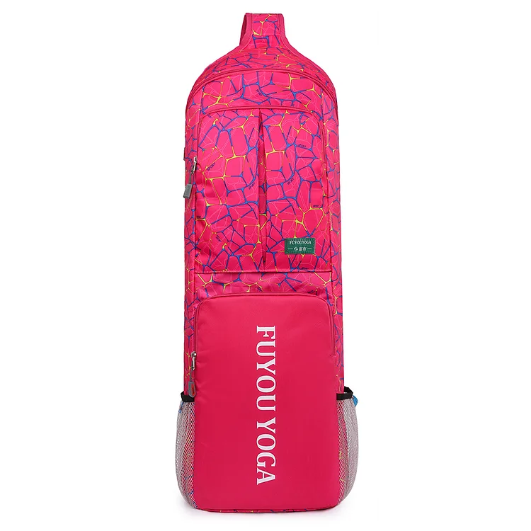 Yoga Exercise Bag Waterproof Portable Yoga Handbag for Women Men (Rose Red)