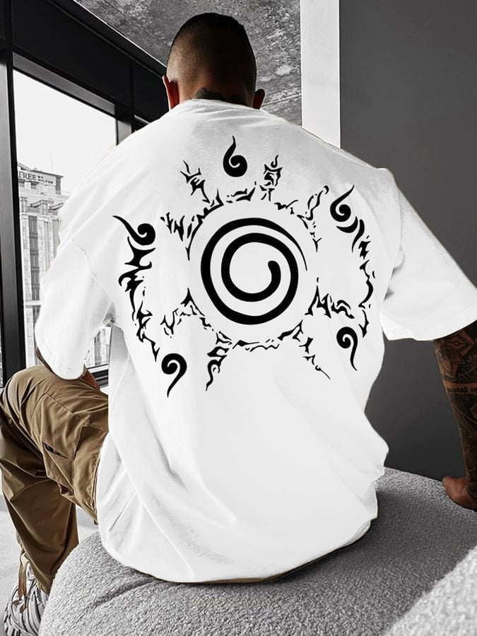 Men's Fashion Anime Print Short Sleeve T-Shirt