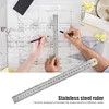 Stainless Steel Ruler Centimeter Ruler Millimeter Ruler Metal Straight Ruler