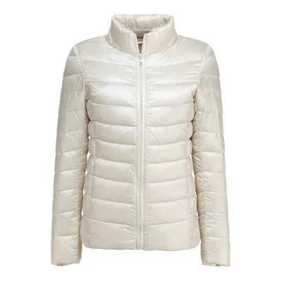 Toloer Large Size Plus Fat Down Jacket Female Light Korean Version Fashion Standing Collar Short Fat MM White Duck Down Coat Tide-Outfit Ideas