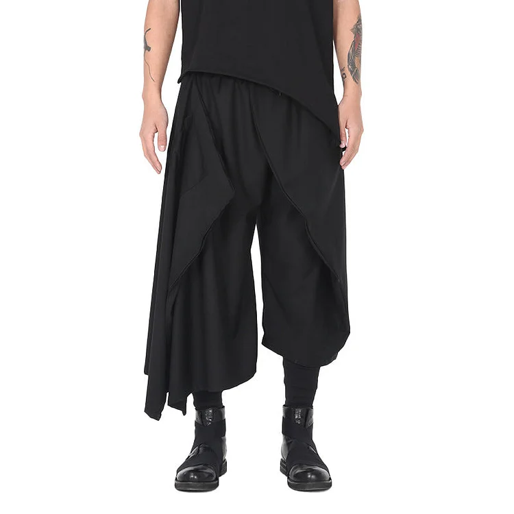 Dawfashion Techwear Streetwear-One Size Original Design Dark Style Loose Casual Cropped Pants-Streetfashion-Darkwear-Techwear
