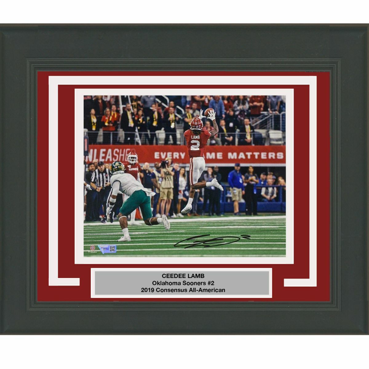 FRAMED Autographed/Signed CEEDEE LAMB Oklahoma Sooners 8x10 Photo Poster painting Fanatics COA 2