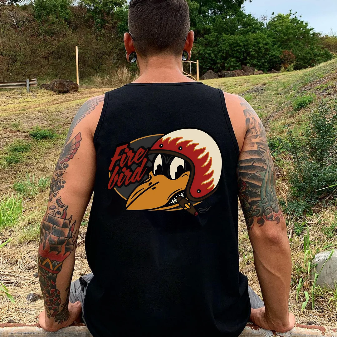 FIRE BIRD Helmet Crow Print Men's Vest