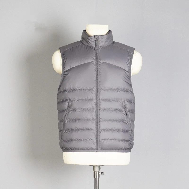 Oocharger New Arrivals Men 90% White Duck Down Vest jackets Men Ultra Lightweight Fashion Stand Collar Sleeveless Puffer Casual Coats