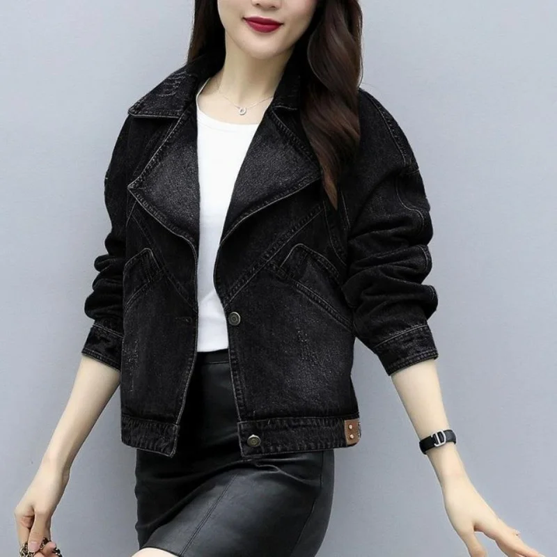 Toloer Toloer 2024 New Korean Version Of Temperament Denim Coat Female Student Fashion Versatile Korean Version Ins Tide Web Red Trend-Outfit Ideas