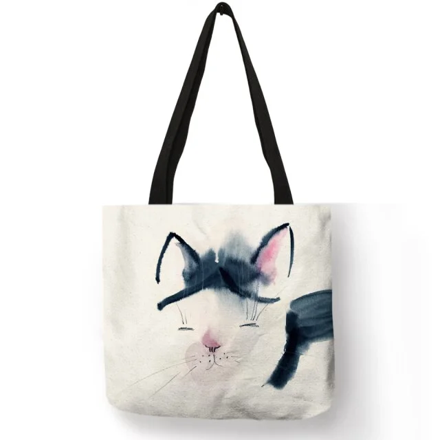 Linen Tote Bag- Bulldog Deer