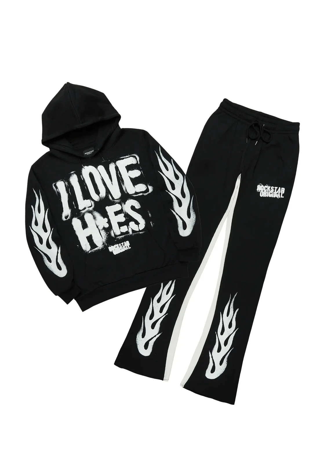 Banyan Black/White Hoodie/Baggy Fit Pant Set