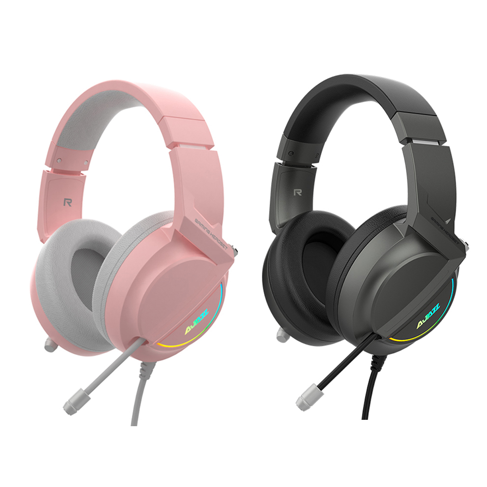 

AJAZZ AX365 Gaming Headset 7.1 Surround Sound LED Light Headphones with Mic, Pink, 501 Original
