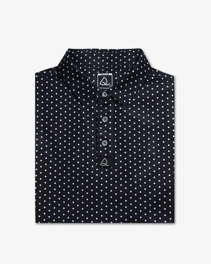 Black polka dot print casual Polo