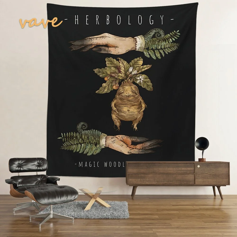 Nigikala Magic Vintage Tarot Mushroom Tapestry Wall Hanging Trippy Butterfly Mandala Hippie Aesthetic Tapestry Sun and Moon