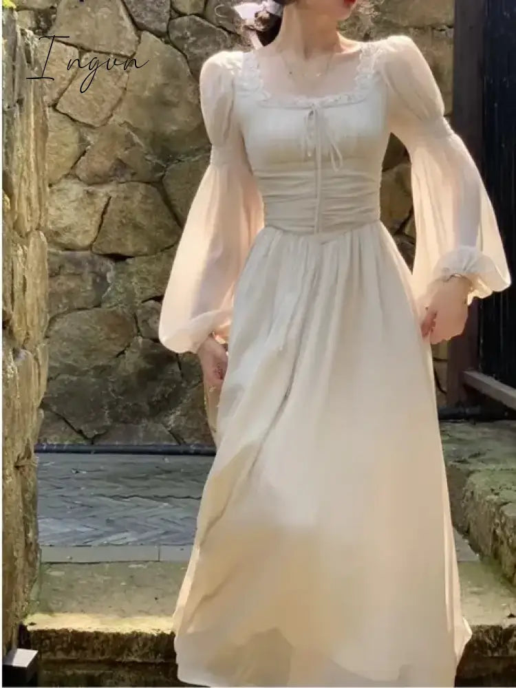 Spring Summer Women Fashion Elegant Casual Midi Party Dress Vintage A-Line Solid Chic Prom Wedding