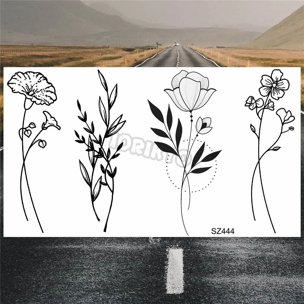 Minimalist Polar Bear Small Temporary Tattoos For Women Men Realistic Dandelion Hummingbird Fake Tattoo Sticker Forearm Tatoos