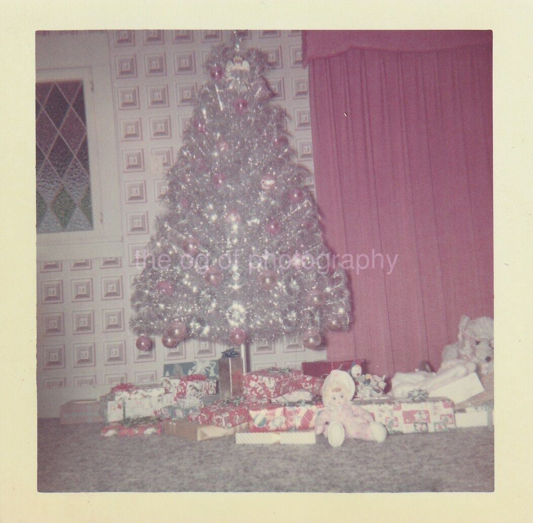 CHRISTMAS TREE Gifts FOUND Photo Poster painting ColorSnapshot PRESENTS 811 18 X