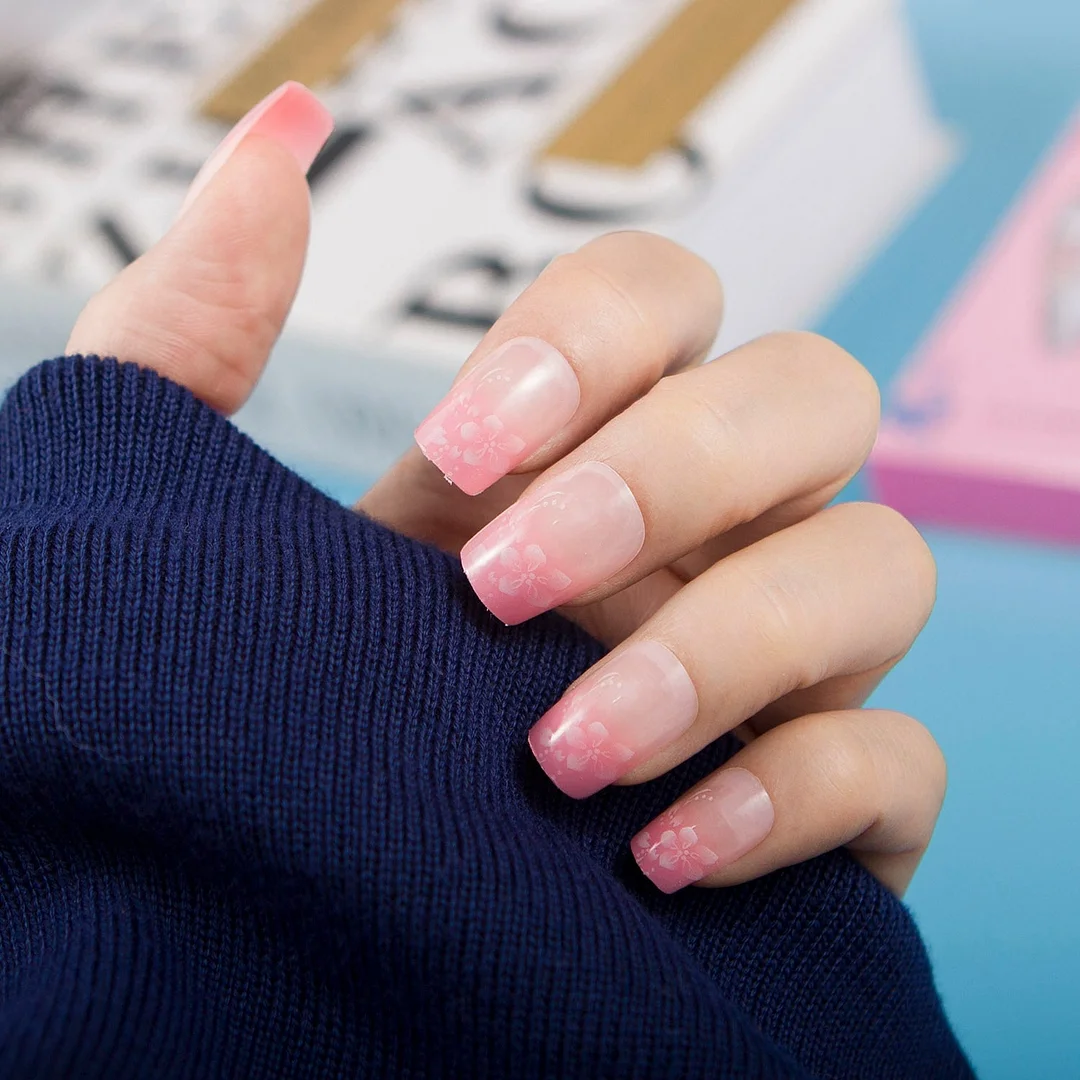 24pcs/set Fashion Acrylic Full Cover Fake Nails 10 Sizes Press on Nails Designs French False Nail Art Tips 278 Fingernail Tips-Nail Inspo