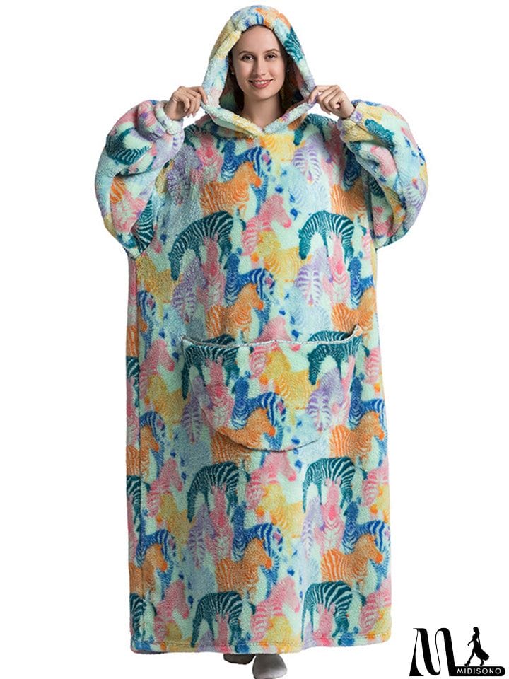 MidiSono - Adorable & Warm Hooded Wearable Blanket for Winter