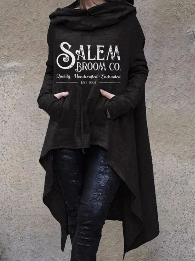 Fashion Print Irregular Long Sleeve Sweatshirt wearshes