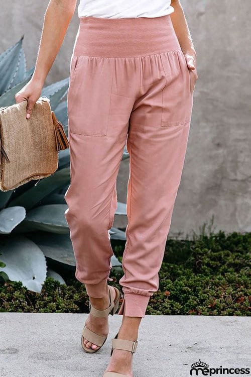 Casual High Waist Split Pants