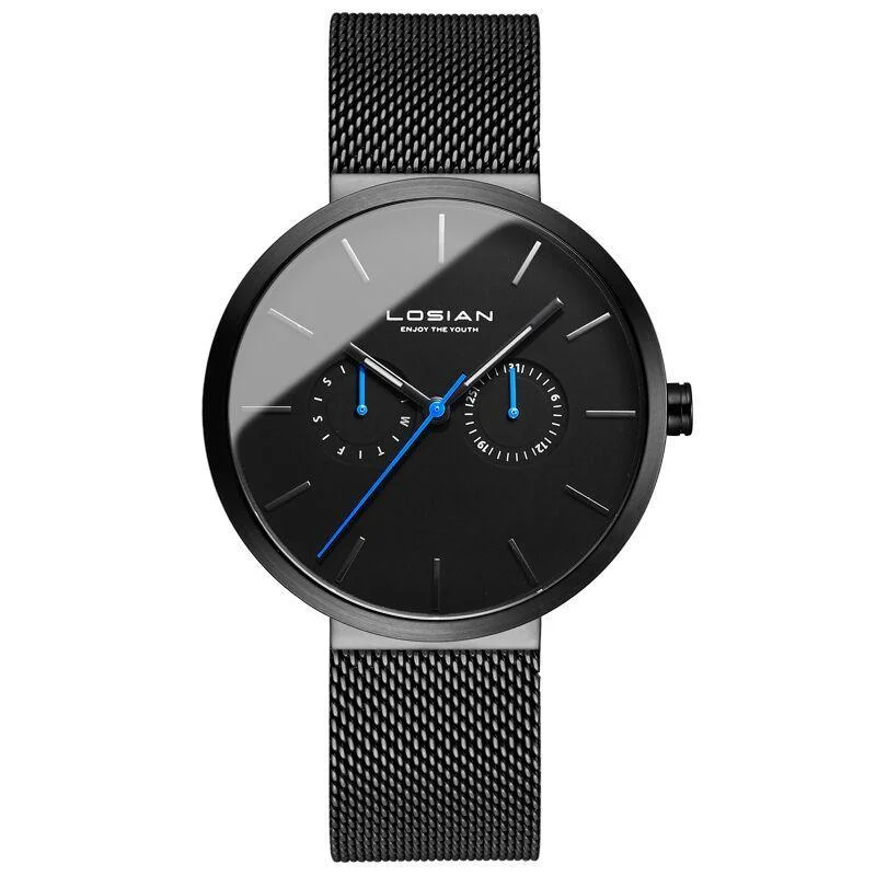 Bluer Black Stainless Steel Watch