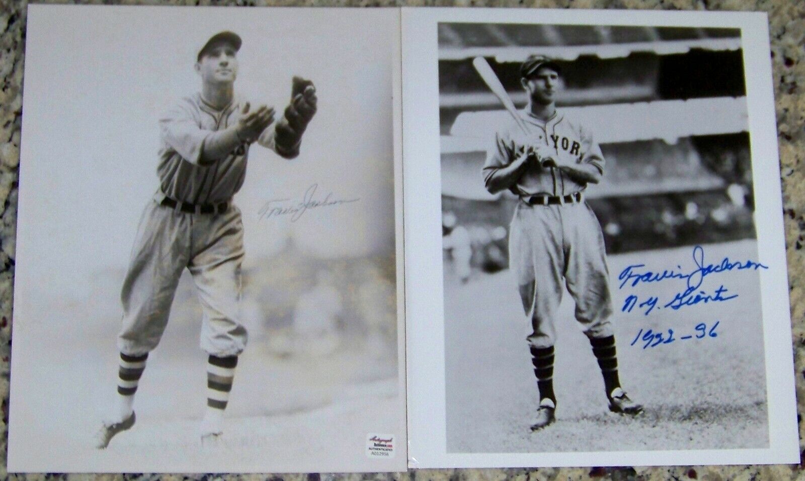 FLASH SALE! Lot of 2 Travis Jackson Signed Autographed Baseball Photo Poster painting JSA AR COA