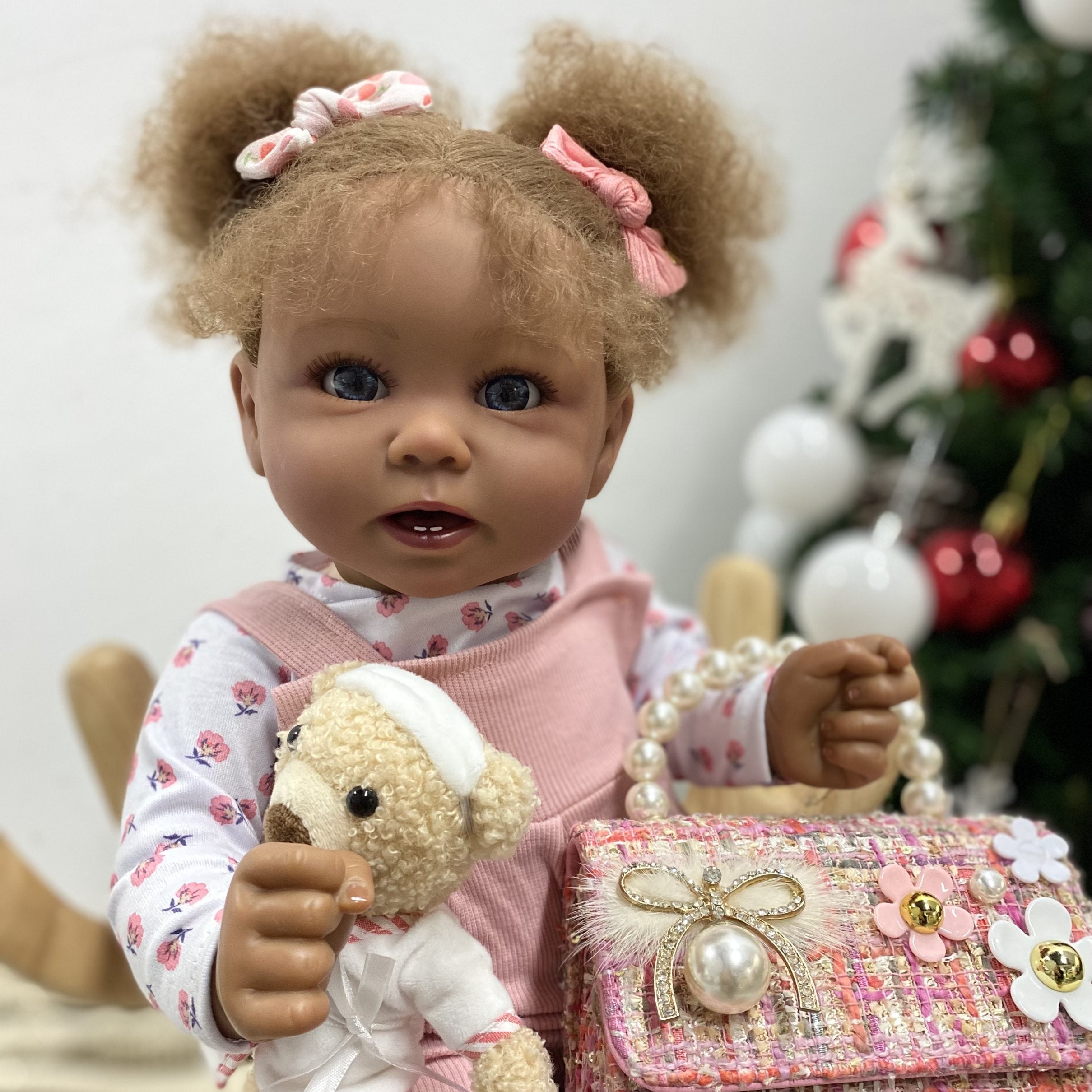 20 inches Realistic Eyes Open African American Reborn Baby Doll Girl