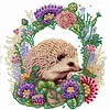 >SALE<5D DIY Partial Special Shaped Drill Diamond Painting Wreath Hedgehog Kit 30x30cm
