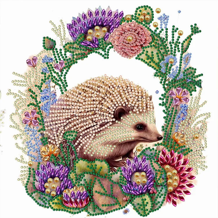 Garland Little Hedgehog 30*30CM (Canvas) Special Drill Diamond Painting gbfke