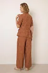 Terracotta Resort Wear, Wide Leg Trousers Set, Guangzhou Garment Factory, Mature Women Fashion (30-60), Smart Casual Wholesale