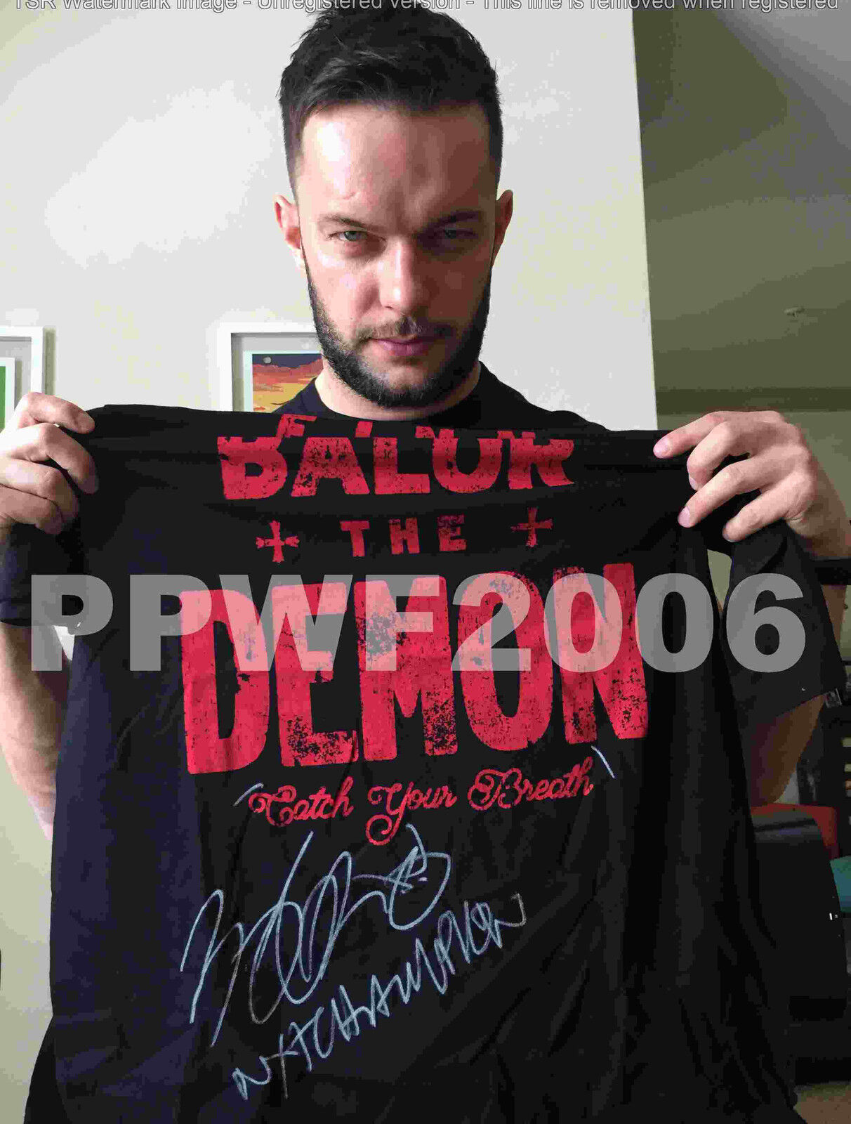 WWE NXT FINN BALOR HAND SIGNED THE DEMON T-SHIRT WITH PICTURE PROOF AND COA