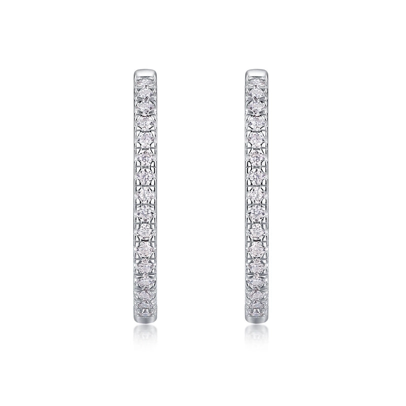 1 Pair 925 Sterling Silver Moissanite Geometric Earrings