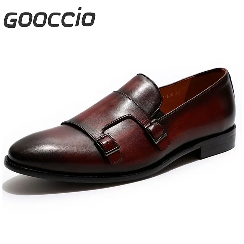 FS183 Cowhide Dress Shoes/Monk Shoes For Men GOOCCIO   