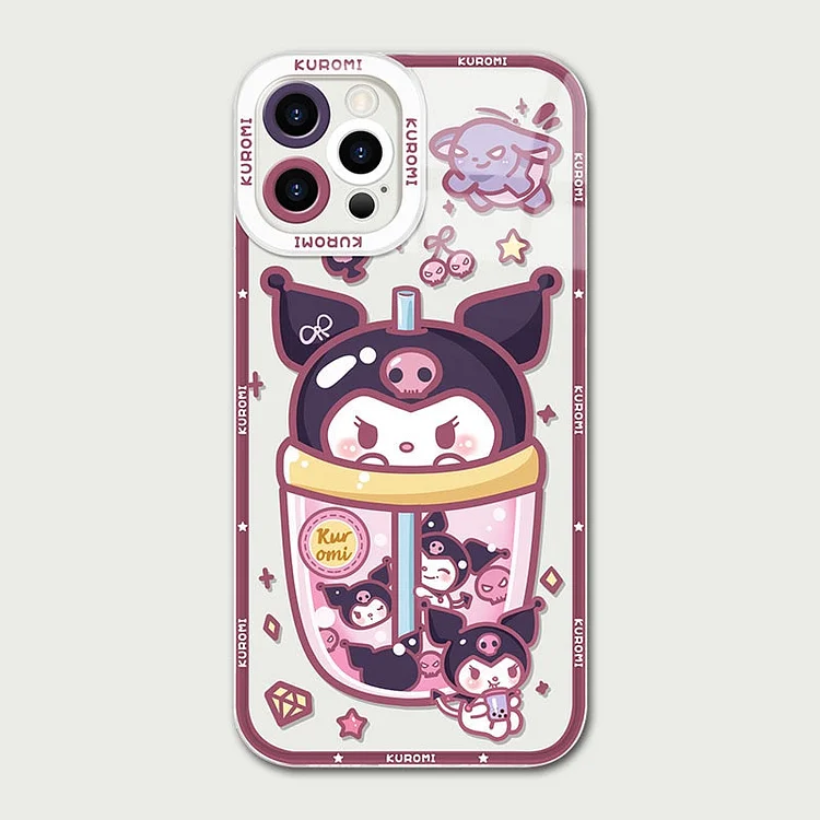 Cute Kuromi Melody Soft Case for iPhone 14 Pro Max 13 12 11 Pro Max Mini XR XS X 8 7 6 6S Plus SE 2020 Camera Protective Cover