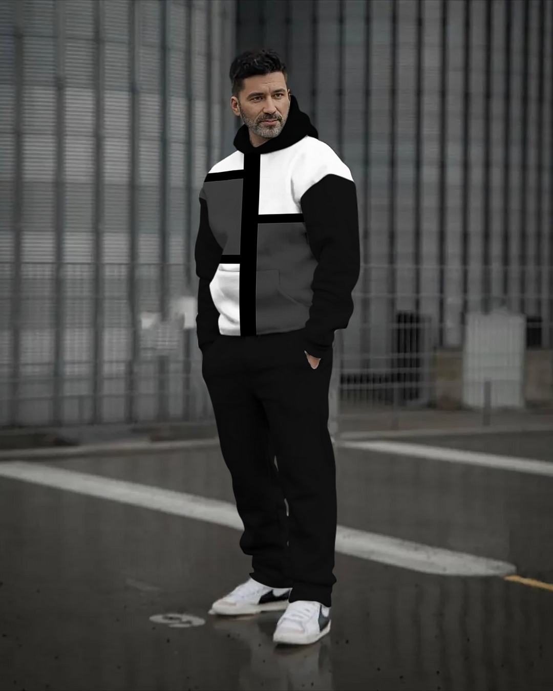 Men's stylish printed hoodie Set 120