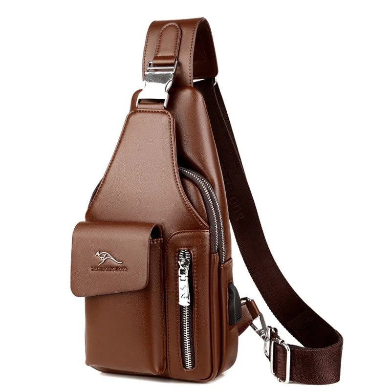 Fashion High Quality Leather Men's Chest Bag