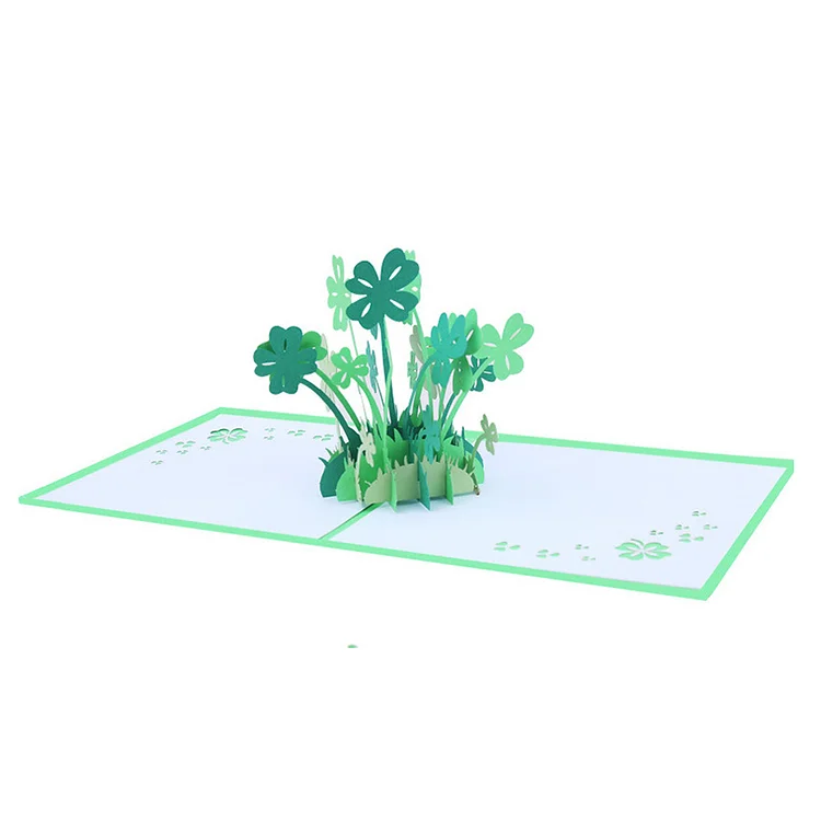 Four Leaf Clover Anniversary Postcards Creative 3D Holiday Card For All Occasion gbfke