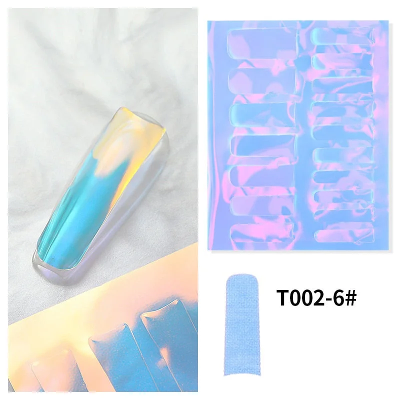Sparkly Nail Aurora Foils Colorful Transfer Stickers Cellophane Mirror Stickers Sliders Wrap Paper Nail Art Decoration-Nail Inspo
